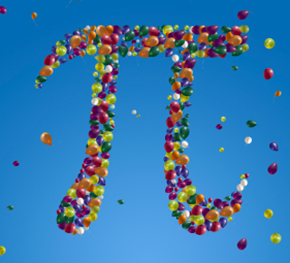 Pi sign made from balloons

