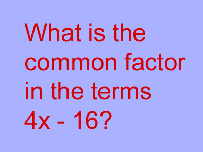 Level 7-8 Algebra - Factorisation