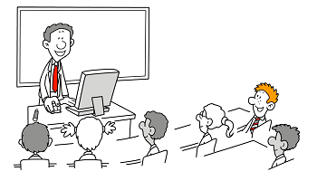 Teacher Standing in Front of Class Cartoon