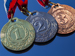 Gold, silver and bronze medals