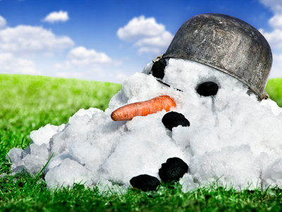 A melted snowman