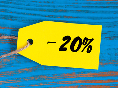 A label showing 20% discount.