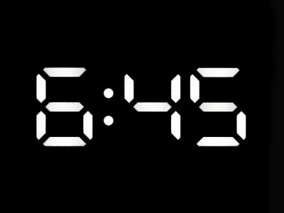 Digital clock showing 6:45