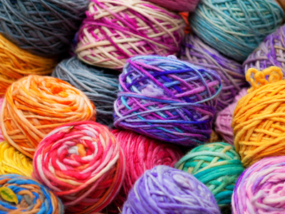 Colourful balls of wool