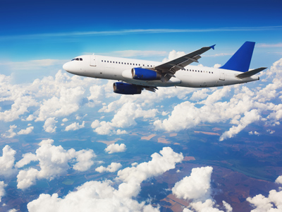 French aeroplane above the clouds.