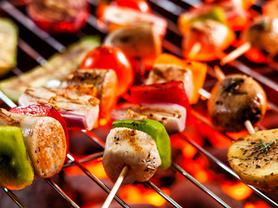 A colourful barbecue (abbreviation = BBQ)