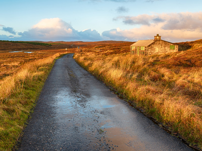 Old cottage on rough track