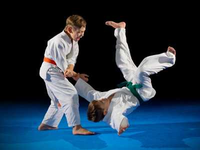 Children practicing martial arts