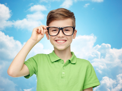 Child in smart green shirt