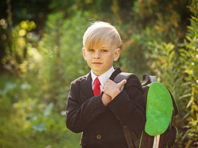 Child in school uniform