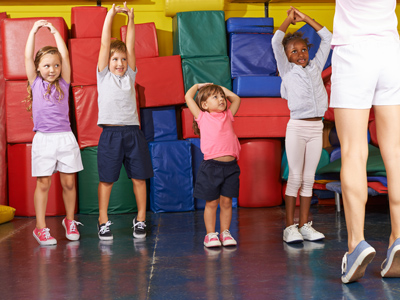 Children in PE class