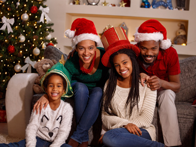 Family enjoying Christmas