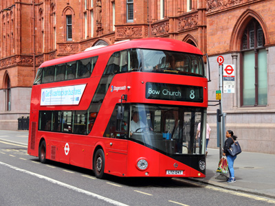 A bus at a bus stop