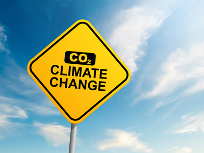 Warning sign of carbon dioxide and climate change