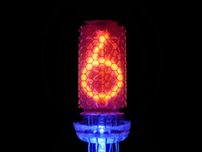The number six made from lights
