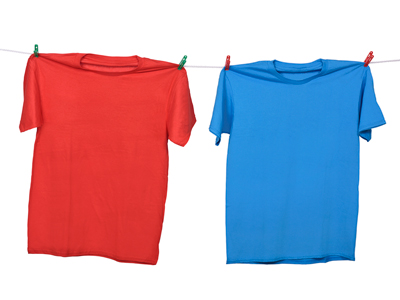 Ratio quiz illustration | Red and blue clothes