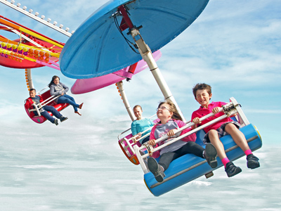 Children on funfair ride