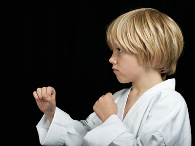 Child doing karate