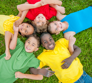 Illustration for KS2 Physical Education – children Lying in the Grass
