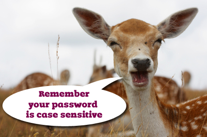 Speaking Deer - 'Case sensitive password'