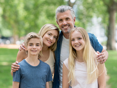 Happy parents with happy children