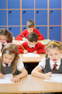 Children taking the Eleven Plus exam