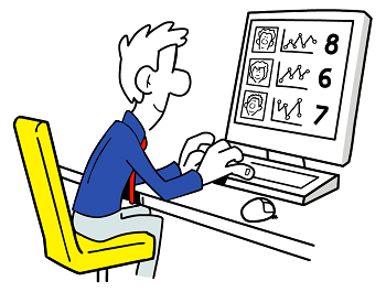 Teacher Setting Online Homework Cartoon