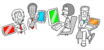 Parents Showing Computer Devices