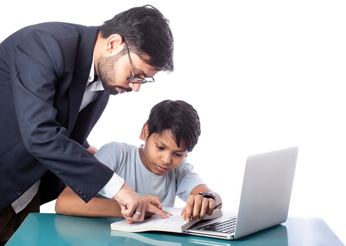 Tutor Pointing Out Details to a Student