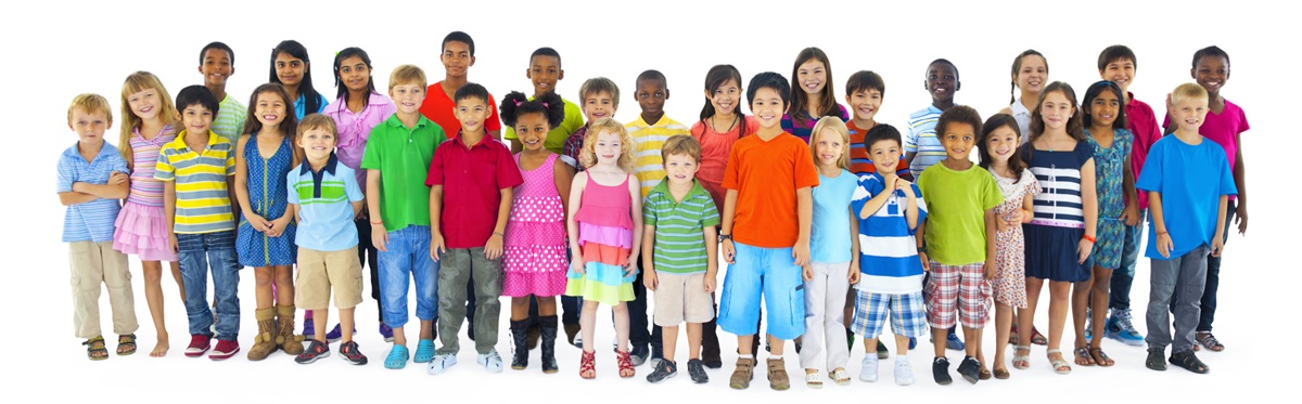 Happy Group of Welcoming Children