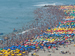 Overcrowded French beach
