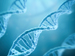 DNA strands on blue background