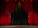 Red velvet stage curtains