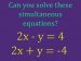 Simultaneous Equations (F)