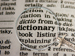 The word dictionary shown in a dictionary