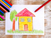 A child's drawing of a house