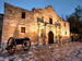 The Alamo building with old cannon