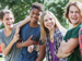 Group of young friends having fun and smiling