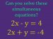 Simultaneous Equations 1