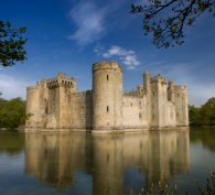 Castle surrounded by a serene lake